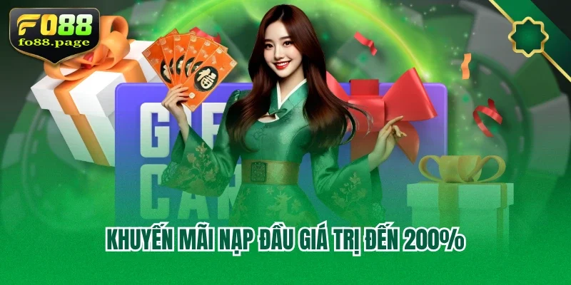 Khuyến mãi nạp đầu giá trị đến 200%