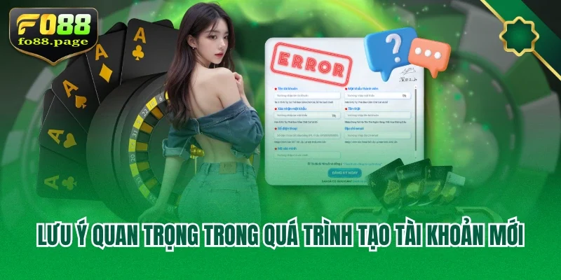 Lưu ý quan trọng trong quá trình tạo tài khoản mới